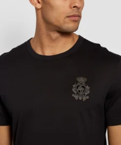 Dolce & Gabbana Crown Appliqué T-Shirt N0000-BLACK Logo T-Shirts -Dolce & Gabbana online Store dolce gabbana crown applique t shirt 14984032 25648302 1000