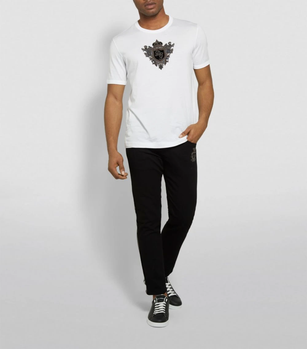 Dolce & Gabbana Crown Embellished T-Shirt W0800-OPTICAL WHITE Printed T-Shirts 2 Dolce & Gabbana Crown Embellished T-Shirt W0800-OPTICAL WHITE Printed T-Shirts - Image 2