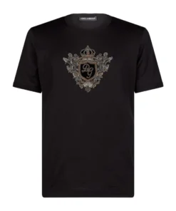 Dolce & Gabbana Crown Embellished T-Shirt N0000-BLACK Printed T-Shirts