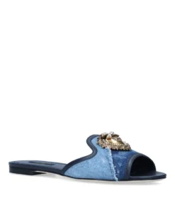 Dolce & Gabbana Denim Heart Slides