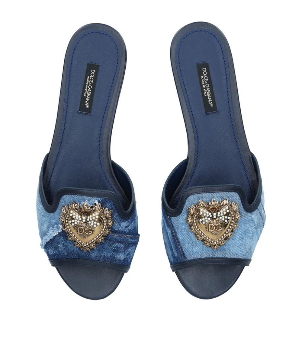Dolce & Gabbana Denim Heart Slides 4 Dolce & Gabbana Denim Heart Slides - Image 4