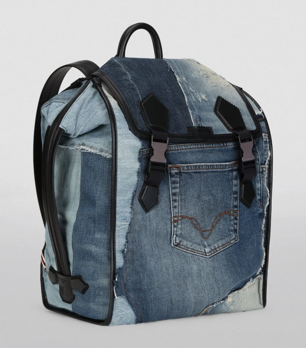 Dolce & Gabbana Denim Patchwork Backpack 89853-BLUE/BLACK Backpacks 3 Dolce & Gabbana Denim Patchwork Backpack 89853-BLUE/BLACK Backpacks - Image 3