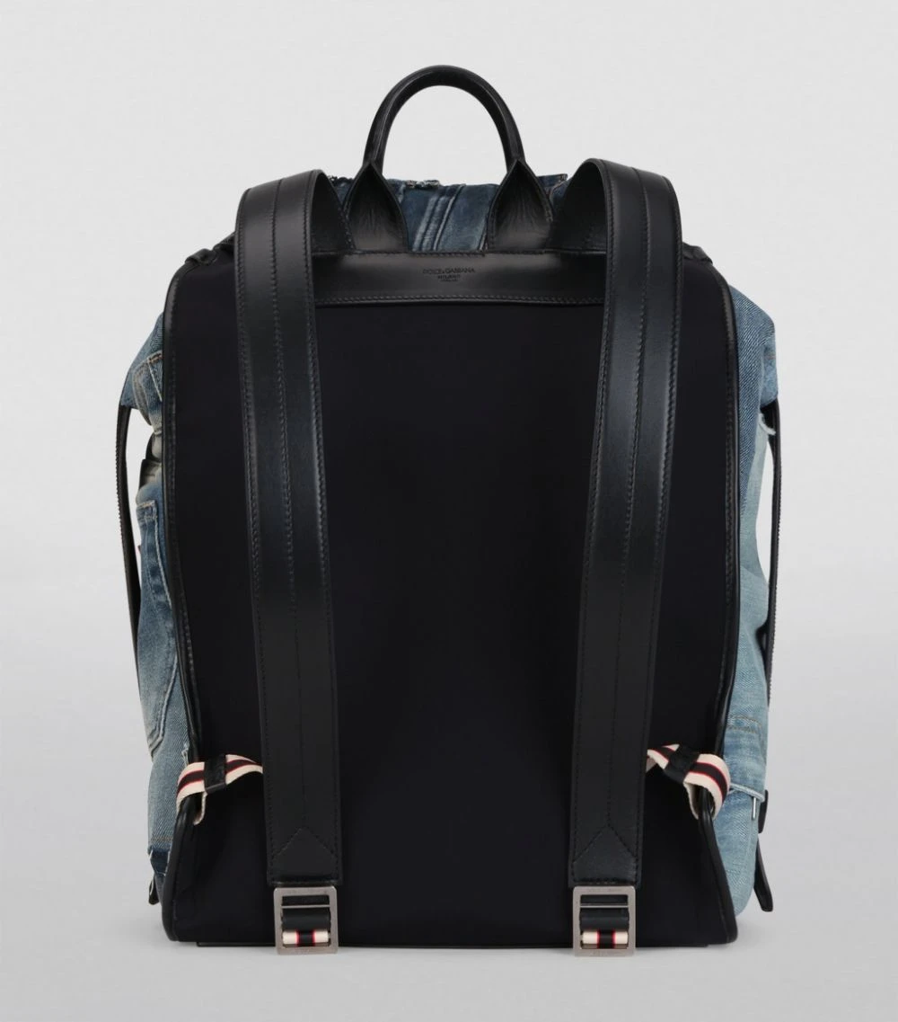 Dolce & Gabbana Denim Patchwork Backpack 89853-BLUE/BLACK Backpacks 4 Dolce & Gabbana Denim Patchwork Backpack 89853-BLUE/BLACK Backpacks - Image 4