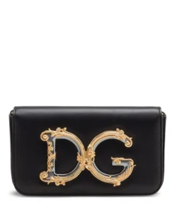 Dolce & Gabbana DG Girls Leather Clutch Bag 80999-BLACK Clutch Bags