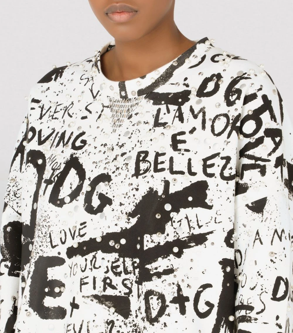 Dolce & Gabbana DG Graffiti Stud-Embellished Sweatshirt HASPN-GRAFFITI NERO Sweatshirts 3 Dolce & Gabbana DG Graffiti Stud-Embellished Sweatshirt HASPN-GRAFFITI NERO Sweatshirts - Image 3