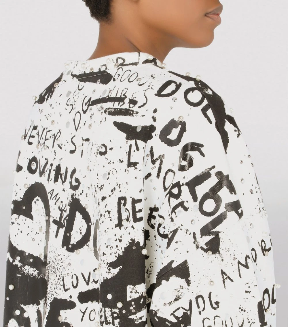 Dolce & Gabbana DG Graffiti Stud-Embellished Sweatshirt HASPN-GRAFFITI NERO Sweatshirts 4 Dolce & Gabbana DG Graffiti Stud-Embellished Sweatshirt HASPN-GRAFFITI NERO Sweatshirts - Image 4
