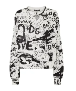 Dolce & Gabbana DG Graffiti Stud-Embellished Sweatshirt HASPN-GRAFFITI NERO Sweatshirts