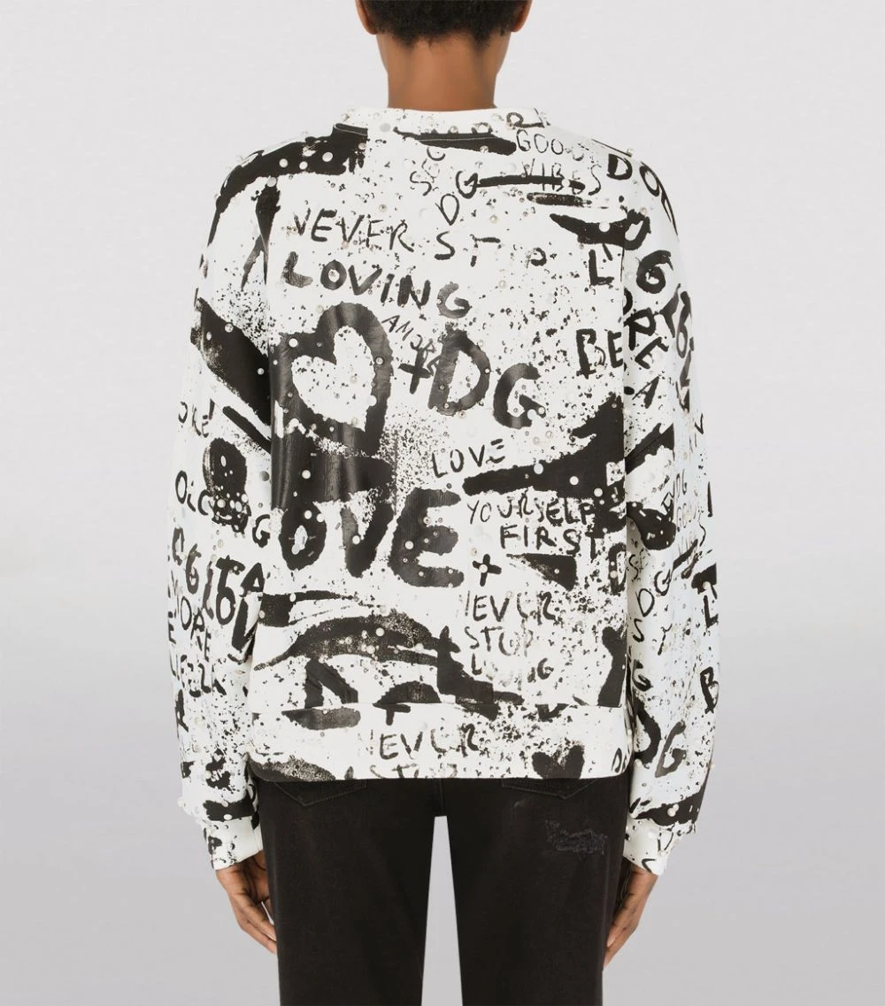 Dolce & Gabbana DG Graffiti Stud-Embellished Sweatshirt HASPN-GRAFFITI NERO Sweatshirts 6 Dolce & Gabbana DG Graffiti Stud-Embellished Sweatshirt HASPN-GRAFFITI NERO Sweatshirts - Image 6