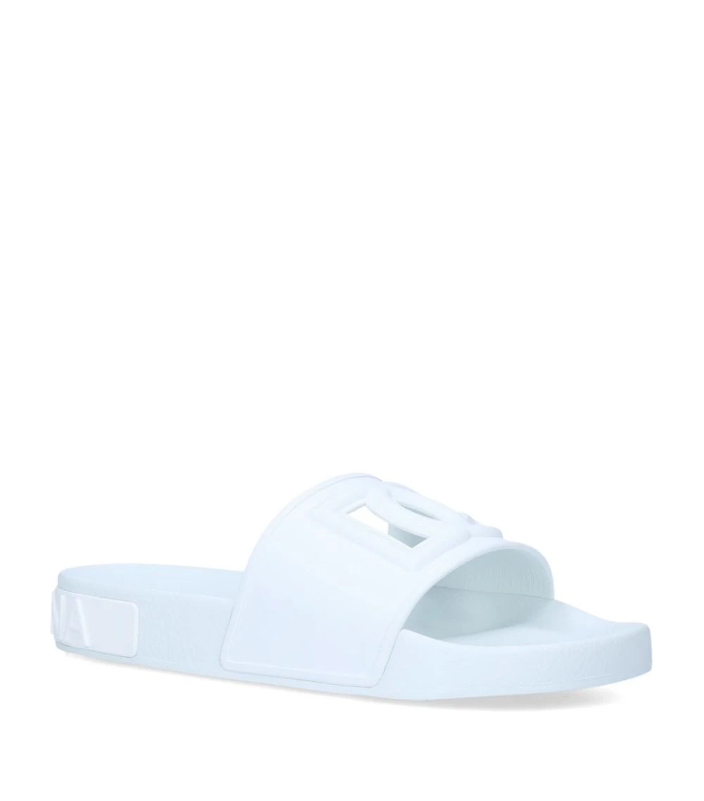Dolce & Gabbana DG Millennials Pool Slides WHITE 1 Dolce & Gabbana DG Millennials Pool Slides WHITE