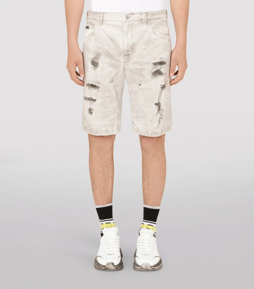 Dolce & Gabbana Distressed Denim Shorts S9001-COMBINED COLOU 3 Dolce & Gabbana Distressed Denim Shorts S9001-COMBINED COLOU - Image 3