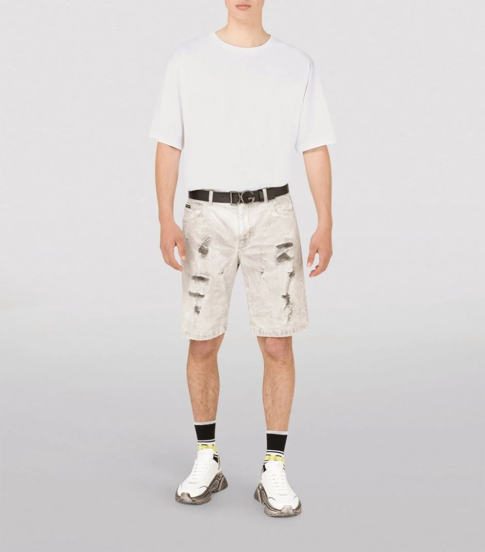 Dolce & Gabbana Distressed Denim Shorts S9001-COMBINED COLOU 2 Dolce & Gabbana Distressed Denim Shorts S9001-COMBINED COLOU - Image 2