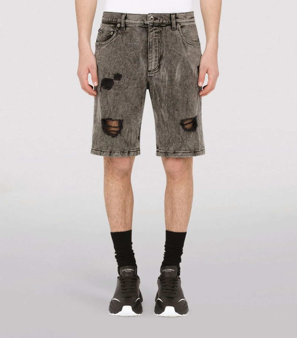 Dolce & Gabbana Distressed Denim Shorts S9001-COMBINED COL Tailored Trousers 3 Dolce & Gabbana Distressed Denim Shorts S9001-COMBINED COL Tailored Trousers - Image 3