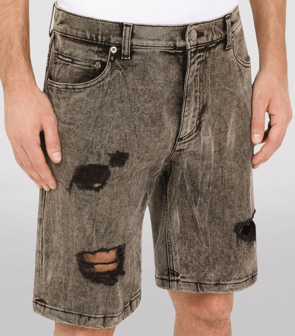 Dolce & Gabbana Distressed Denim Shorts S9001-COMBINED COL Tailored Trousers 6 Dolce & Gabbana Distressed Denim Shorts S9001-COMBINED COL Tailored Trousers - Image 6