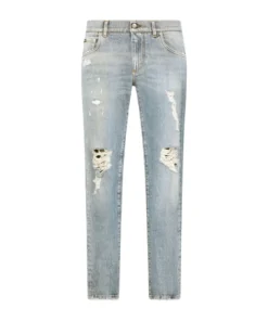 Dolce & Gabbana Distressed Slim Jeans S9001-COMBINED COLOU Straight Jeans
