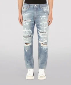 Dolce & Gabbana Distressed Straight-Leg Jeans S9001-COMBINED COL Sweatpants -Dolce & Gabbana online Store dolce gabbana distressed straight leg jeans 17378604 35818594 1000