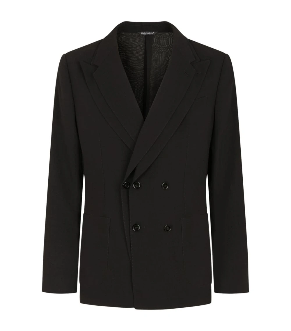Dolce & Gabbana Double-Breasted Suit Jacket N0000-BLACK Jackets 1 Dolce & Gabbana Double-Breasted Suit Jacket N0000-BLACK Jackets