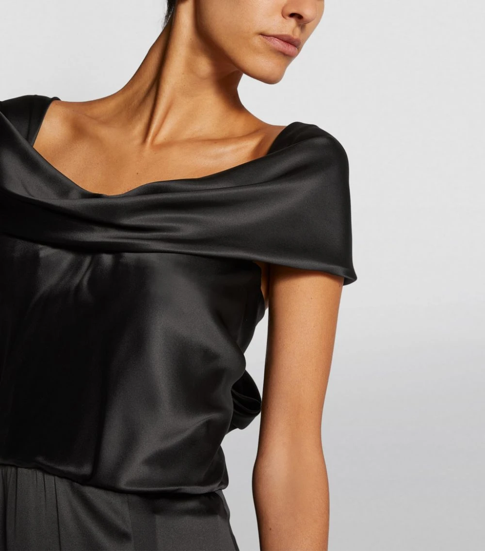 Dolce & Gabbana Draped Silk Gown N0000-BLACK Gowns 7 Dolce & Gabbana Draped Silk Gown N0000-BLACK Gowns - Image 7