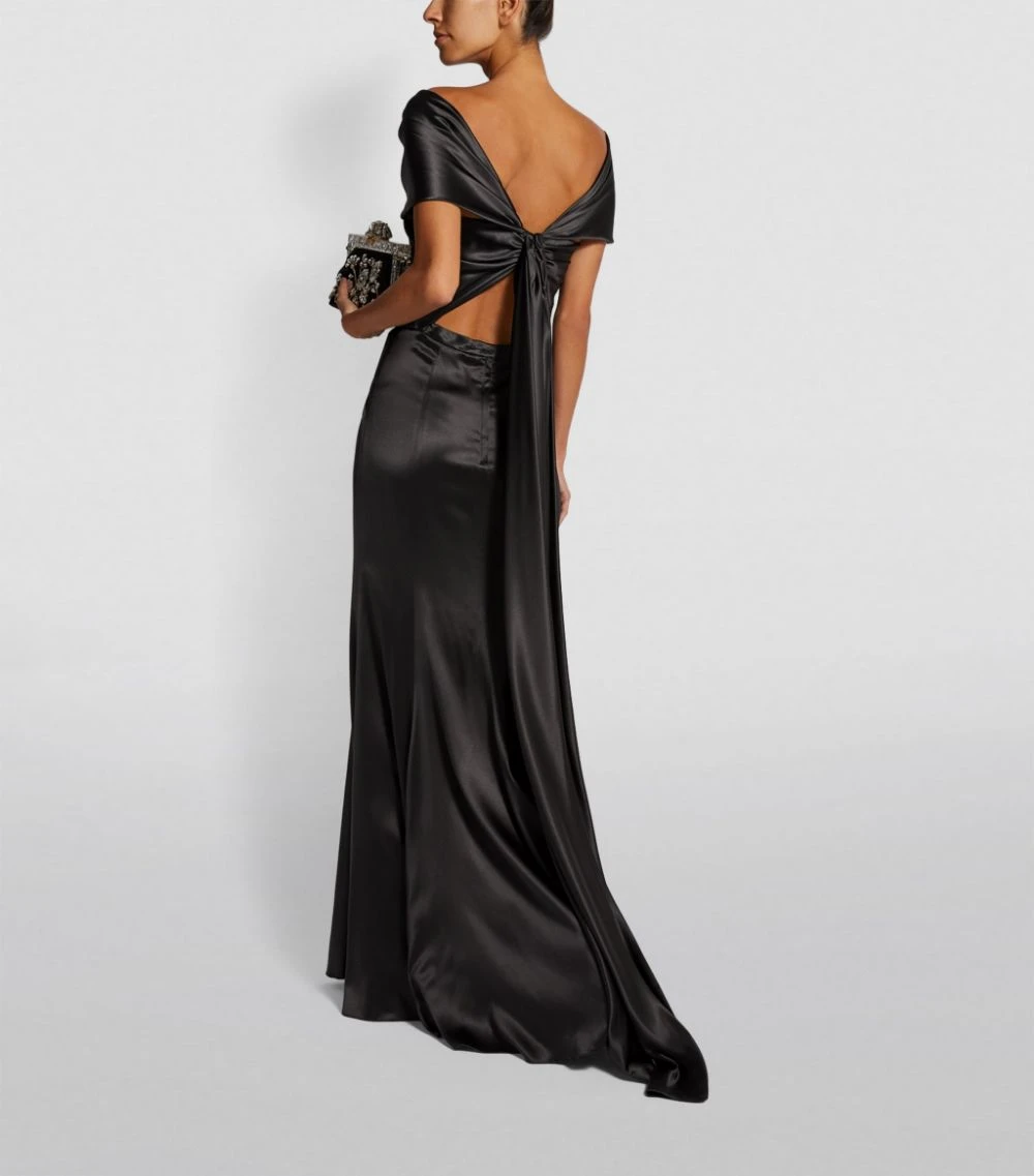 Dolce & Gabbana Draped Silk Gown N0000-BLACK Gowns 3 Dolce & Gabbana Draped Silk Gown N0000-BLACK Gowns - Image 3