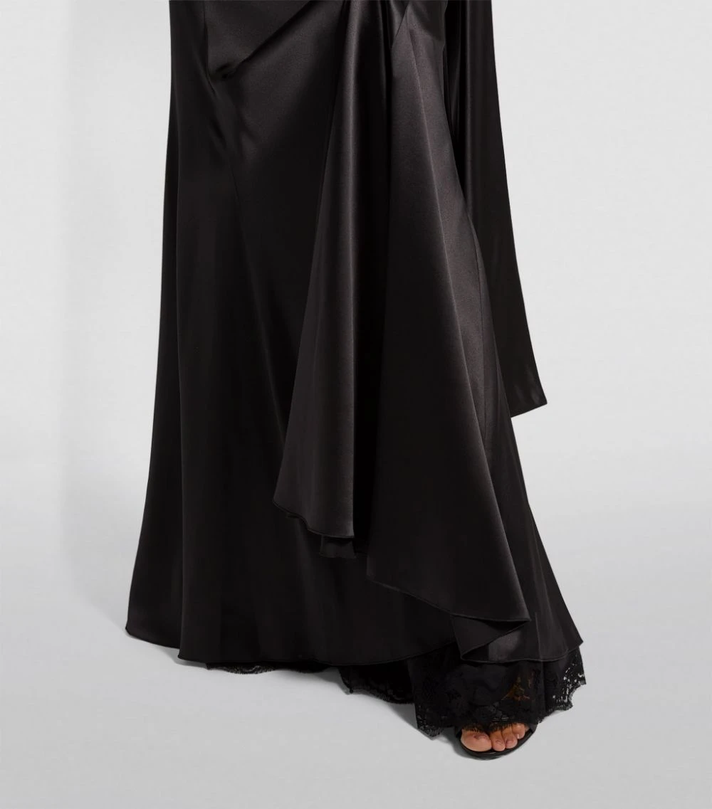 Dolce & Gabbana Draped Silk Gown N0000-BLACK Gowns 4 Dolce & Gabbana Draped Silk Gown N0000-BLACK Gowns - Image 4