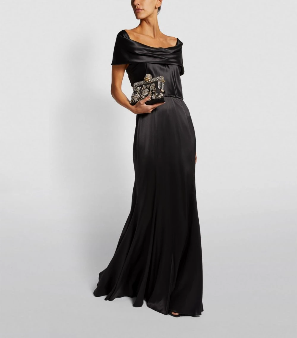 Dolce & Gabbana Draped Silk Gown N0000-BLACK Gowns 2 Dolce & Gabbana Draped Silk Gown N0000-BLACK Gowns - Image 2