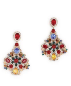 Dolce & Gabbana Embellished Clip-On Earrings 87579-MULTICOLOURED