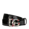 Dolce & Gabbana Embellished DG Logo Belt 80999-BLACK Belts