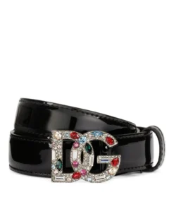 Dolce & Gabbana Embellished DG Logo Belt 80999-BLACK Belts