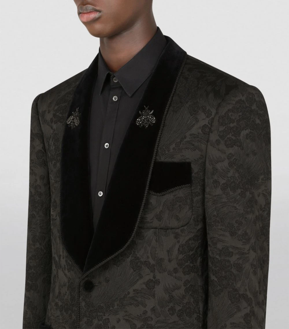 Dolce & Gabbana Embellished Jacquard Tuxedo Blazer N0000-BLACK Blazers 6 Dolce & Gabbana Embellished Jacquard Tuxedo Blazer N0000-BLACK Blazers - Image 6