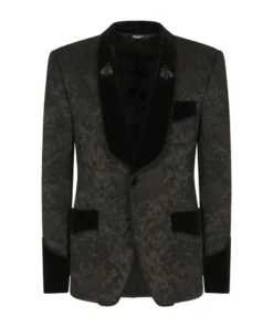 Dolce & Gabbana Embellished Jacquard Tuxedo Blazer N0000-BLACK Blazers