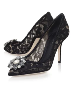 Dolce & Gabbana Embellished Lace Rosa Pumps 100 BLACK Courts -Dolce & Gabbana online Store dolce gabbana embellished lace rosa pumps 100 17231830 34922048 1000