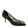 Dolce & Gabbana Embellished Lace Rosa Pumps 60 BLACK Courts