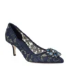 Dolce & Gabbana Embellished Lace Rosa Pumps 60 NAVY Courts