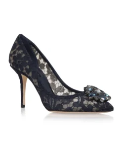 Dolce & Gabbana Embellished Lace Rosa Pumps 90 DARK Courts