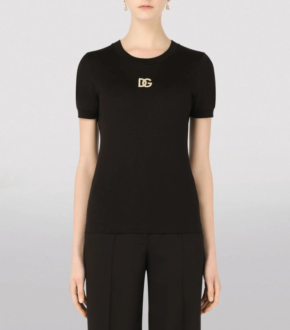 Dolce & Gabbana Embellished-Logo T-Shirt N0000-BLACK T-shirts 3 Dolce & Gabbana Embellished-Logo T-Shirt N0000-BLACK T-shirts - Image 3