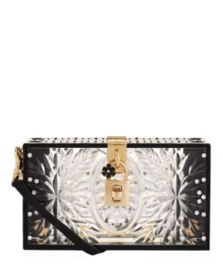Dolce & Gabbana Embellished Plexiglass Box Clutch MULTI Shoulder Bags