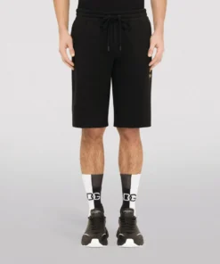 Dolce & Gabbana Embroidered Bee Bermuda Sweatshorts N0000-BLACK -Dolce & Gabbana online Store dolce gabbana embroidered bee bermuda sweatshorts 17245121 34970828 1000
