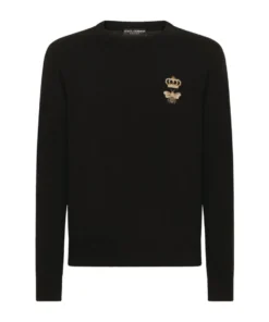 Dolce & Gabbana Embroidered Bee Sweater N0000-BLACK Jumpers