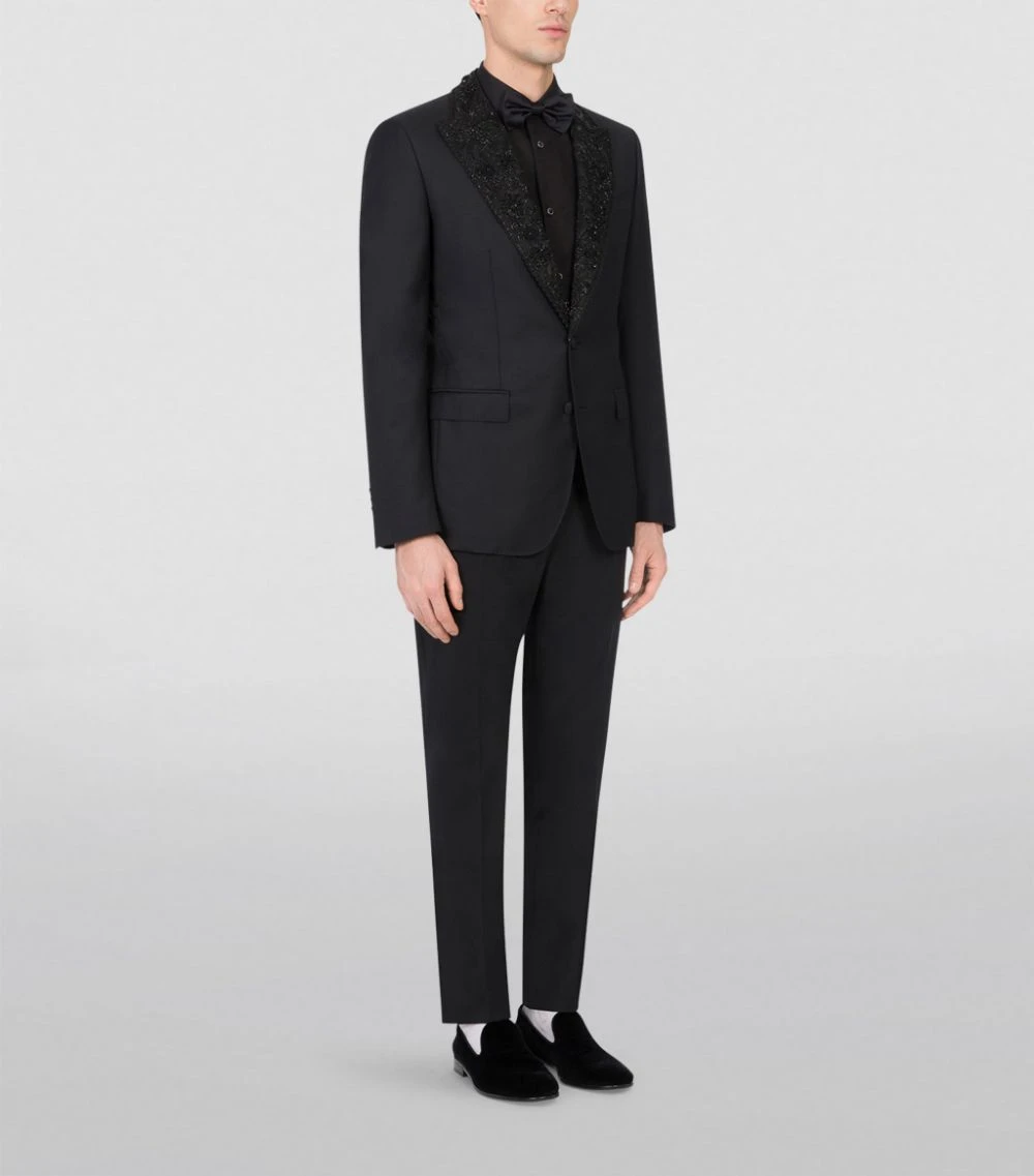 Dolce & Gabbana Embroidered-Lapel Tailored Jacket N0000-BLACK Jackets 2 Dolce & Gabbana Embroidered-Lapel Tailored Jacket N0000-BLACK Jackets - Image 2