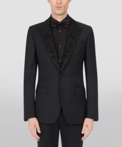 Dolce & Gabbana Embroidered-Lapel Tailored Jacket N0000-BLACK Jackets 8 Dolce & Gabbana Embroidered-Lapel Tailored Jacket N0000-BLACK Jackets -Dolce & Gabbana online Store dolce gabbana embroidered lapel tailored jacket 15930616 29373240 1000