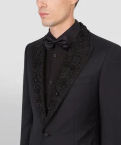 Dolce & Gabbana Embroidered-Lapel Tailored Jacket N0000-BLACK Jackets 11 Dolce & Gabbana Embroidered-Lapel Tailored Jacket N0000-BLACK Jackets -Dolce & Gabbana online Store dolce gabbana embroidered lapel tailored jacket 15930616 29373249 1000