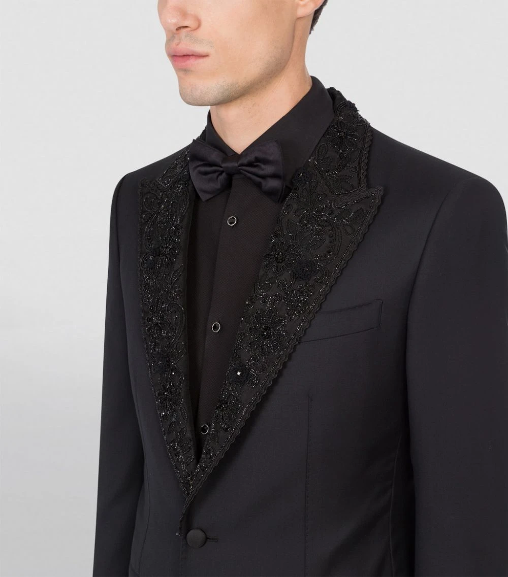 Dolce & Gabbana Embroidered-Lapel Tailored Jacket N0000-BLACK Jackets 6 Dolce & Gabbana Embroidered-Lapel Tailored Jacket N0000-BLACK Jackets - Image 6