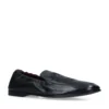 Dolce & Gabbana Embroidered Leather Loafers BLACK