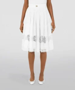 Dolce & Gabbana Embroidered Midi Skirt W0111-WHITE Midi Skirts -Dolce & Gabbana online Store dolce gabbana embroidered midi skirt 17711329 37440400 1000