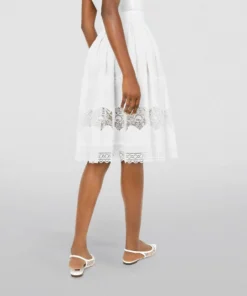 Dolce & Gabbana Embroidered Midi Skirt W0111-WHITE Midi Skirts -Dolce & Gabbana online Store dolce gabbana embroidered midi skirt 17711329 37440404 1000