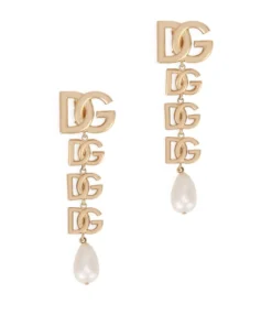 Dolce & Gabbana Faux Pearl Logo Clip-On Earrings ZOO00-GOLD