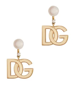 Dolce & Gabbana Faux Pearl Logo Drop Earrings ZOO00-GOLD