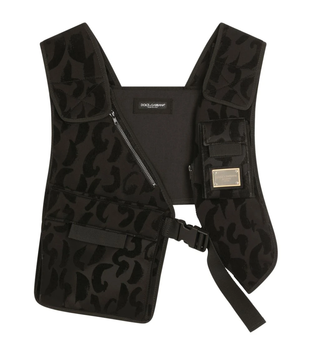 Dolce & Gabbana Flocked Leopard Print Utility Vest HNSEN-GRAFFITI3 NERO Gilets 1 Dolce & Gabbana Flocked Leopard Print Utility Vest HNSEN-GRAFFITI3 NERO Gilets