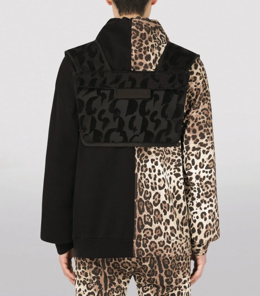 Dolce & Gabbana Flocked Leopard Print Utility Vest HNSEN-GRAFFITI3 NERO Gilets 4 Dolce & Gabbana Flocked Leopard Print Utility Vest HNSEN-GRAFFITI3 NERO Gilets - Image 4