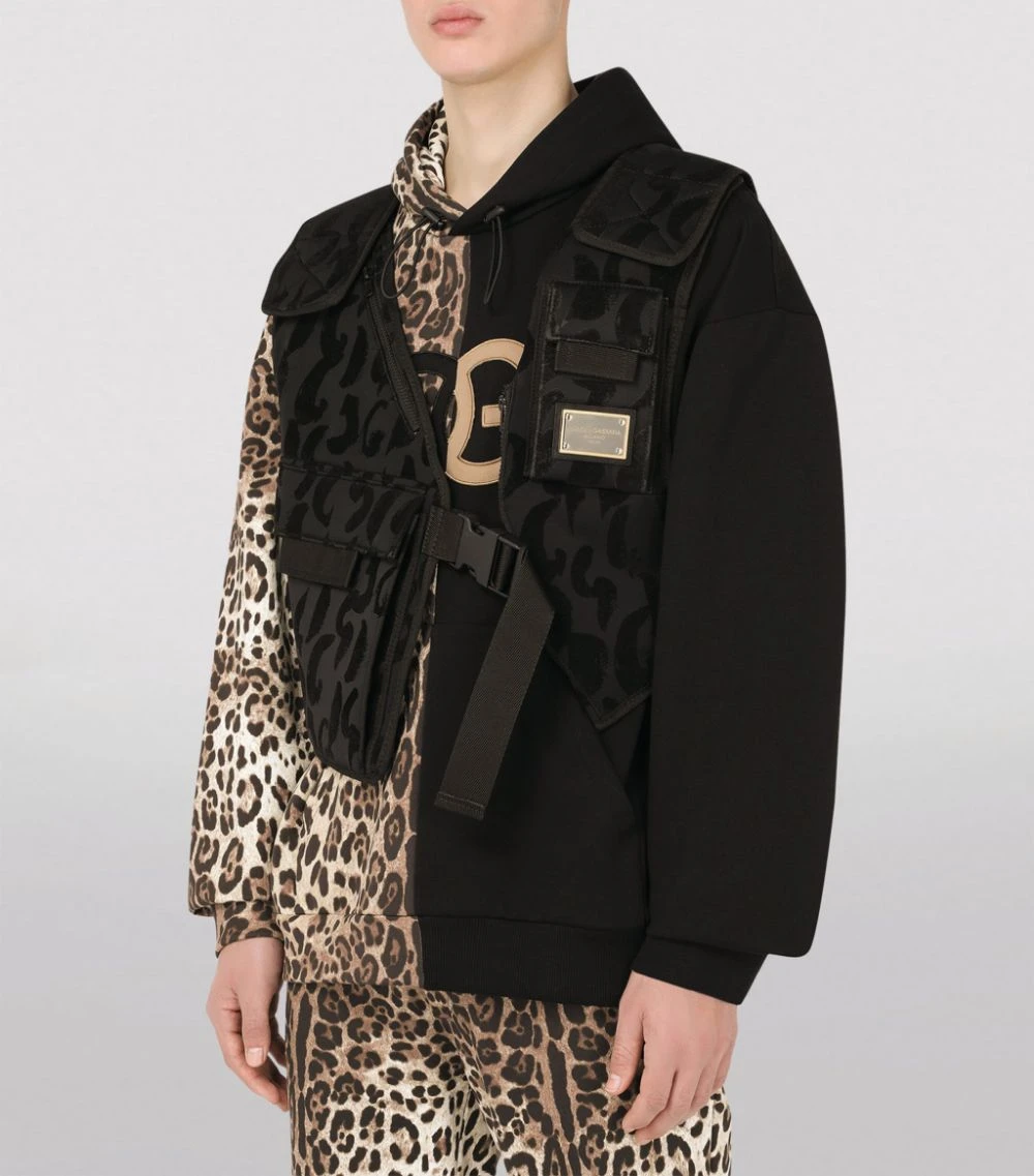 Dolce & Gabbana Flocked Leopard Print Utility Vest HNSEN-GRAFFITI3 NERO Gilets 5 Dolce & Gabbana Flocked Leopard Print Utility Vest HNSEN-GRAFFITI3 NERO Gilets - Image 5