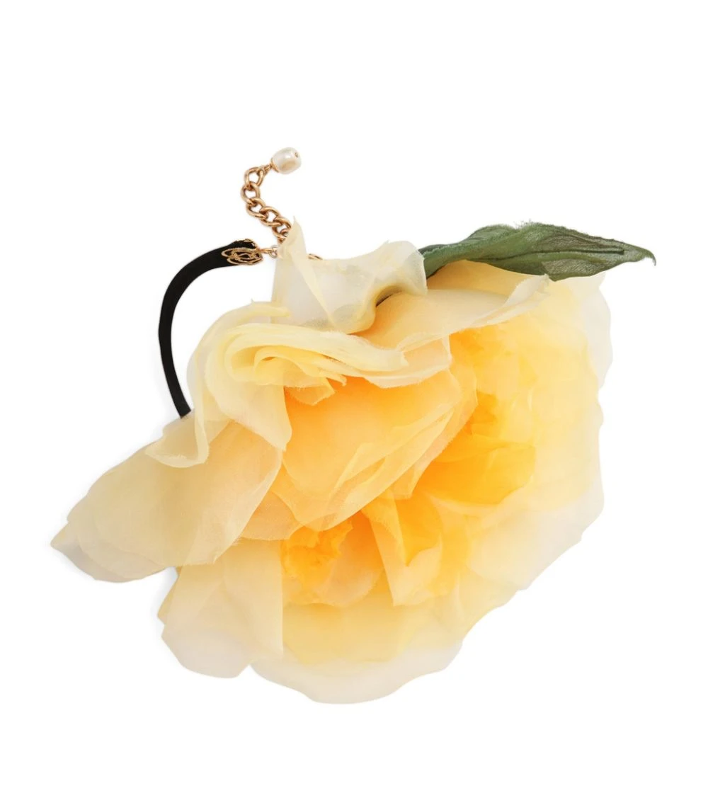 Dolce & Gabbana Floral Appliqué Choker A0003-YELLOW Scarves 4 Dolce & Gabbana Floral Appliqué Choker A0003-YELLOW Scarves - Image 4